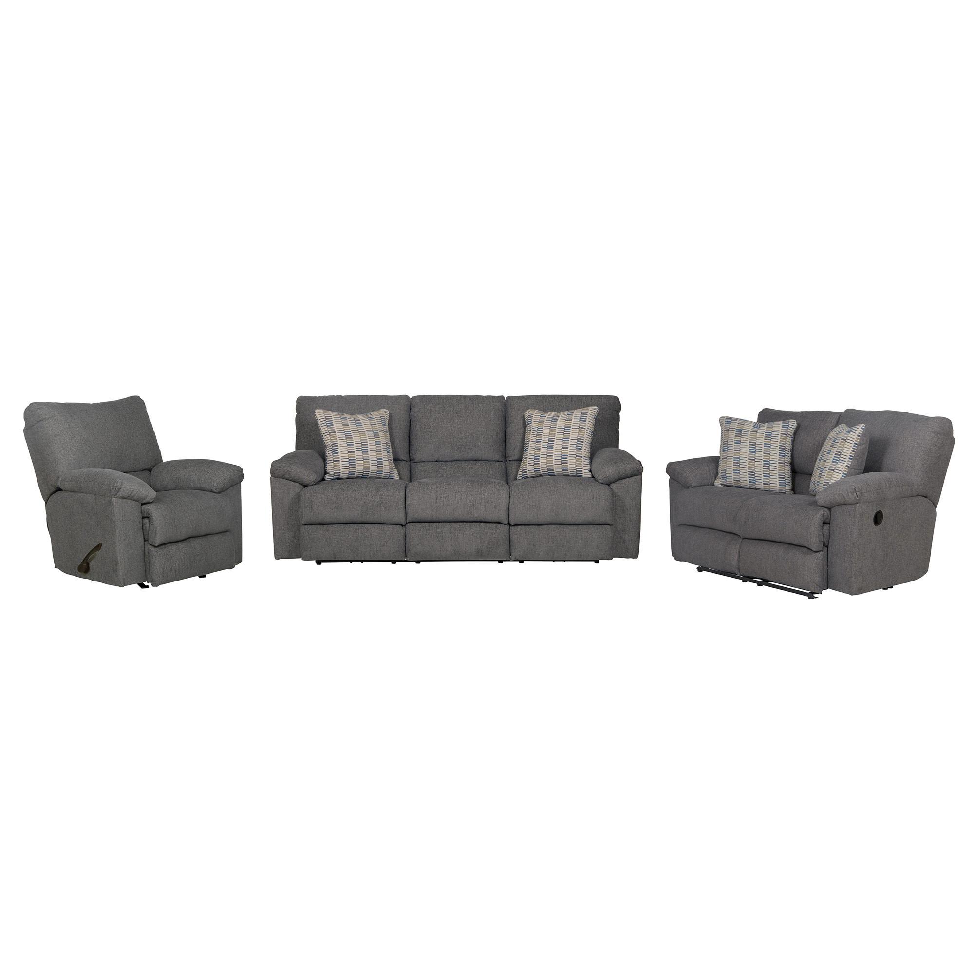 Rent to Own Jackson Stonewash 3 Piece Reclining Sofa, Loveseat and